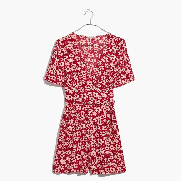 Madewell Wrap-Front Romper in Mini Daisy sz 6 - Picture 1 of 6